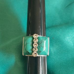 Turquoise whit gold plated bracelet and ring